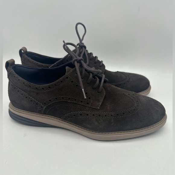 BRAND NEW Cole Haan Grand Evolution Brown Wingtip Oxford Suede C27394 Size 9.5 M - Picture 2 of 8